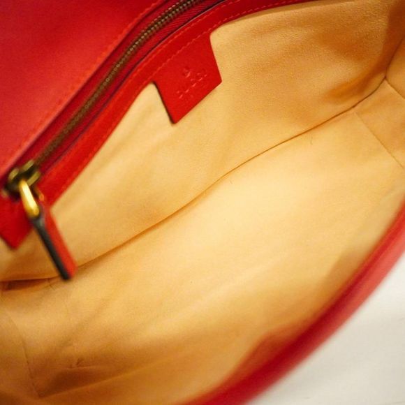 Gucci Gg Marmont Red Leather Shoulder Bag (Pre-Owned) - Picture 5 of 11